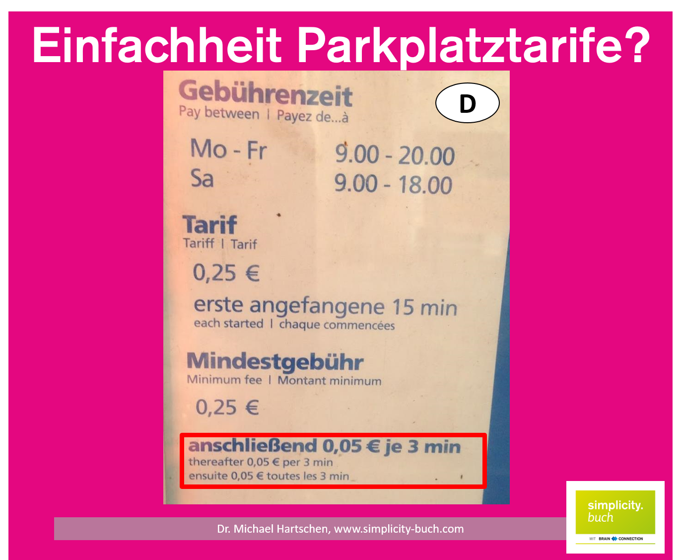 Parkschein 4 simplicity. Buch